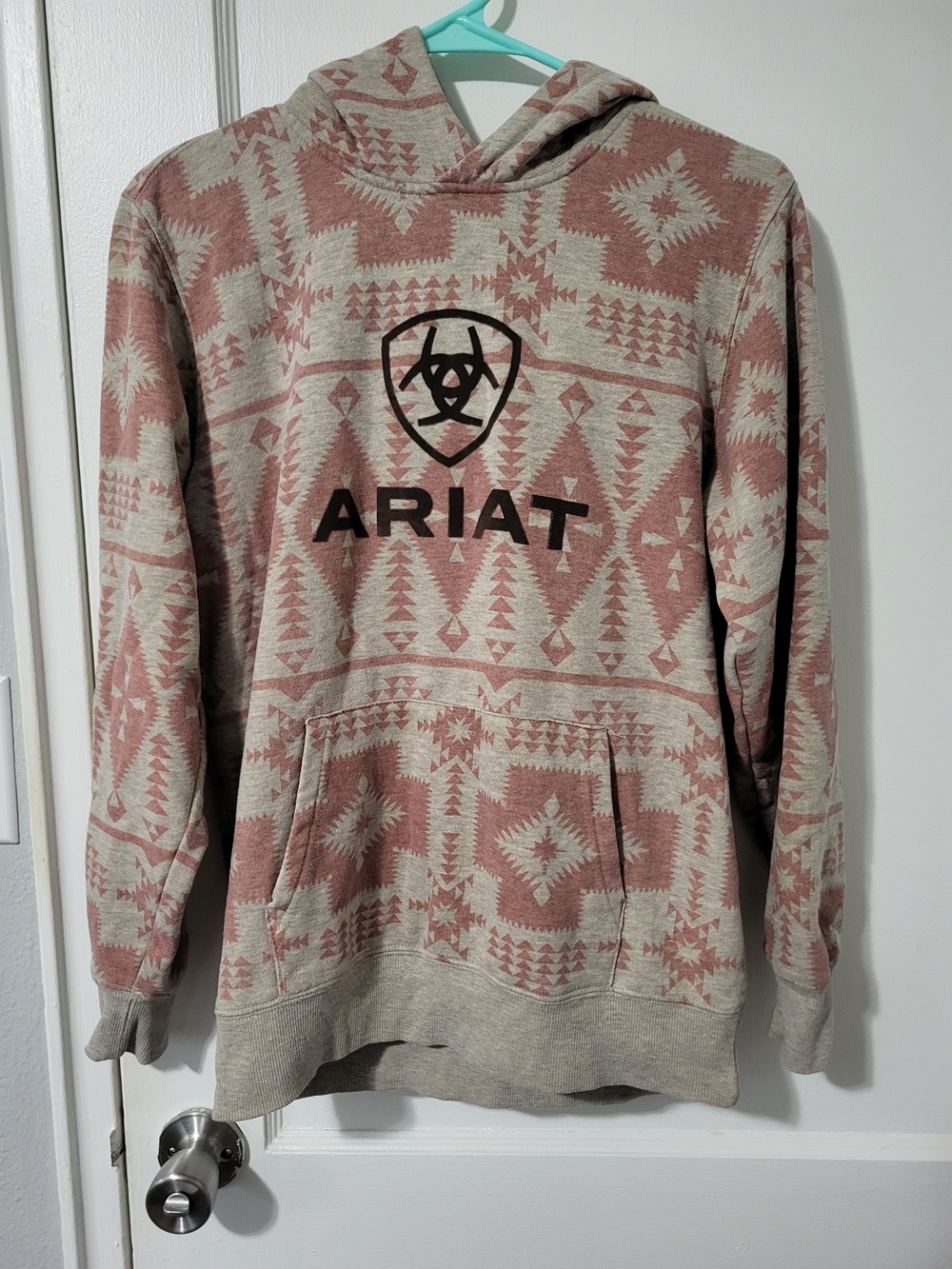 Ariat Women's Aztec  Hoodie in Dusty Rose and Beige